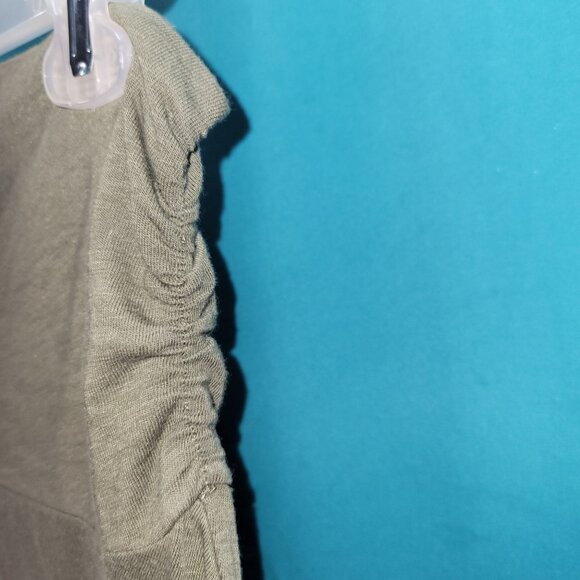 Carve Designs Olive Green Knee-Length Skirt M Ruched Sides Casual Everyday Wear - Picture 5 of 12